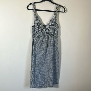 Denver Hayes Dress Gingham checks cotton  ruched back  v-neck sundress